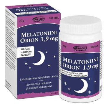 Melatoniini Orion 1,9 mg suussa hajoava 100 tabl