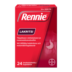 RENNIE LAKRITSI imeskelytabletti 24 fol