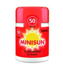 Minisun D-vitamiini 50 mikrog 200 kpl